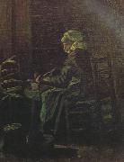 Vincent Van Gogh Peasant Woman at the Spinning Wheel (nn04) oil painting on canvas
